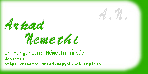 arpad nemethi business card
